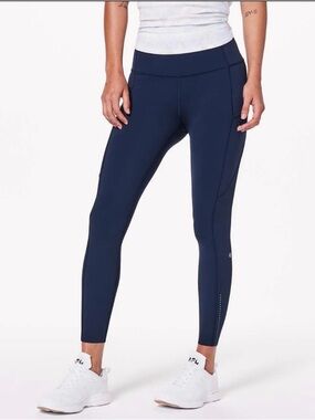 lululemon Fast & Free 7/8 Leggings - True Navy Size 8